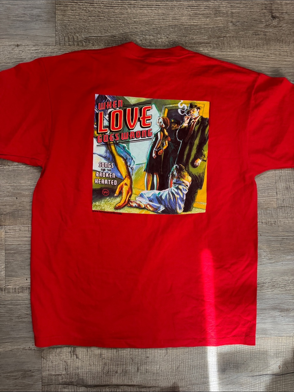Y2k “When Love Goes Wrong” Red Short Sleeve Crewneck Tee
